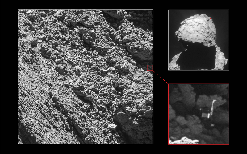 Illustration for article titled La sonda Philae reaparace después de dos años, ¿puedes encontrarla en esta foto?